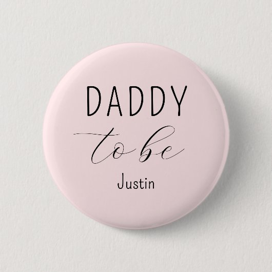 Papa om roze Baby shower Button te zijn (Voorkant)