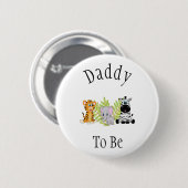 Papa om Safari Oerwoud te zijn Nieuwe babydouche Ronde Button 5,7 Cm (Voorkant /achterkant)