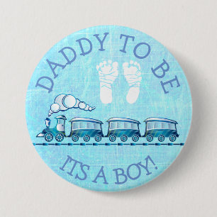 Papa om te worden, Blue Train Baby shower Button