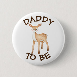 Papa om te zijn Woodland Animals Baby shower Butto Ronde Button 5,7 Cm