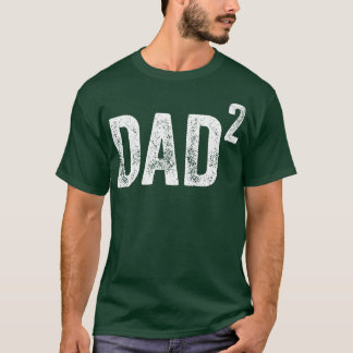 Papa om van 2 Kinder tweede Baby 2e macht kwadraat T-shirt