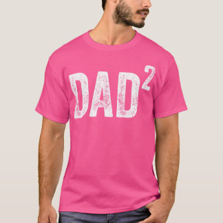 Papa om van 2 Kinder tweede Baby 2e macht kwadraat T-shirt