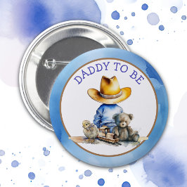 Papa om van een Lil' Cowboy te zijn | BABY SHOWER Ronde Button 5,7 Cm