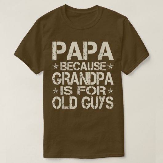 Papa omdat opa voor oude jongens is, retro  t-shirt (Design voorkant)