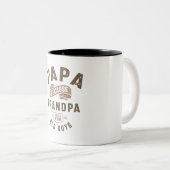 Papa omdat opa voor oude jongens is tweekleurige koffiemok (Voorkant rechts)