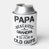 Papa omdat opa voor oude jongens vaderdag G Blikjeskoeler (Blikje Voorkant)