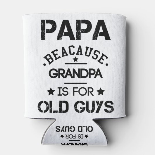 Papa omdat opa voor oude jongens vaderdag G Blikjeskoeler (Achterkant)