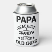 Papa omdat opa voor oude jongens vaderdag G Blikjeskoeler (Blikje Achterkant)