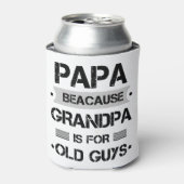 Papa omdat opa voor oude jongens vaderdag is blikjeskoeler (Blikje Voorkant)