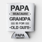 Papa omdat opa voor oude jongens vaderdag is blikjeskoeler (Voorkant)