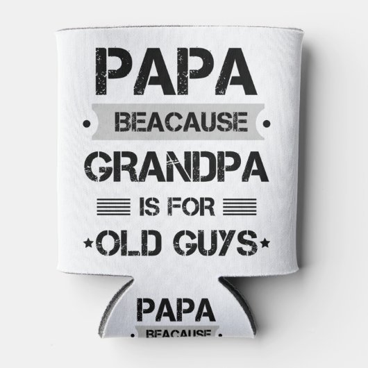 Papa omdat opa voor oude jongens vaderdag is blikjeskoeler (Voorkant)