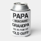 Papa omdat opa voor oude jongens vaderdag is blikjeskoeler (Blikje Achterkant)