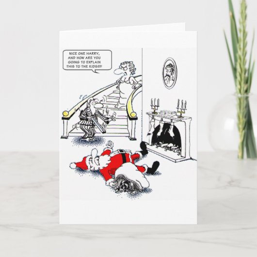 Papa Ontsproten Kerstman Feestdagen Kaart (Voorkant)