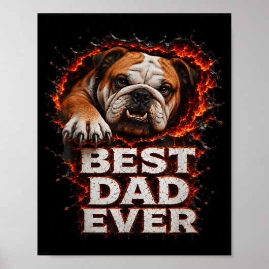 Papa ontwerp Funny Dog Vaderdag Van Dochter Poster (Voorkant)