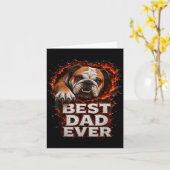 Papa ontwerp leuke hond vaderdag van dochter kaart (Gele Bloem)