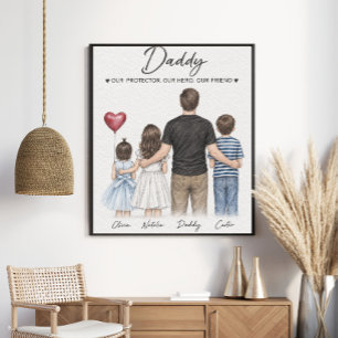 Papa onze beschermer onze held onze vriend poster