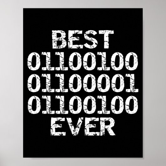 Papa ooit in binaire code software engineer vader poster (Voorkant)