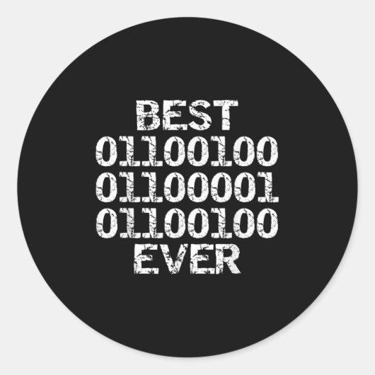 Papa ooit in binaire code software engineer vader ronde sticker (Voorkant)