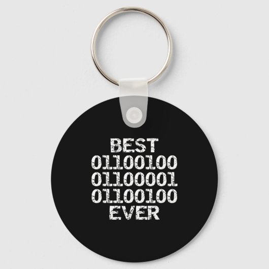 Papa ooit in binaire code software engineer vader  sleutelhanger (Voorkant)