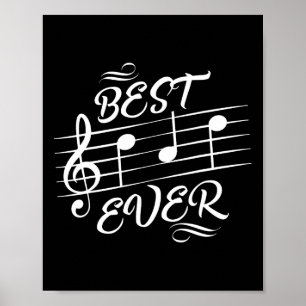 Papa ooit Muzieknoten muzikant vaders dag Poster