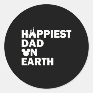 Papa op aarde grappige papa papa gelukkig Vaderdag Ronde Sticker