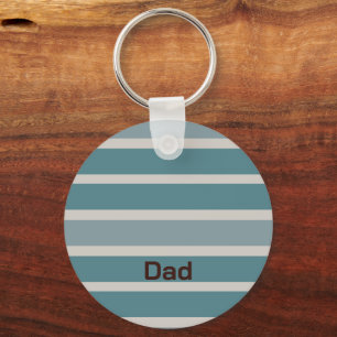 Papa op Blue Stripes Patroon Sleutelhanger