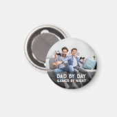 Papa-op-dag gamer bij nacht Vaderdag van zoon en v Magneet (Voorkant / Achterkant)