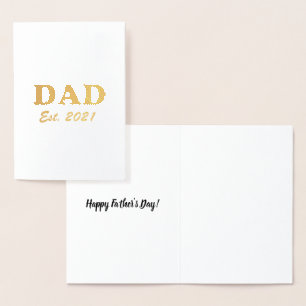 Papa, op maat gemaakte datum, gepersonaliseerd mod folie kaarten