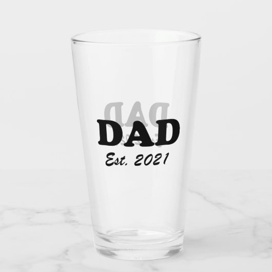 Papa, op maat gemaakte datum, gepersonaliseerd mod glas (Achterkant)