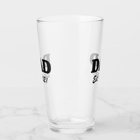 Papa, op maat gemaakte datum, gepersonaliseerd mod glas (Rechts)