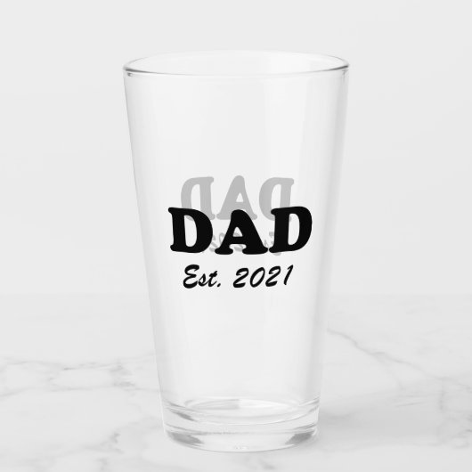 Papa, op maat gemaakte datum, gepersonaliseerd mod glas (Voorkant)