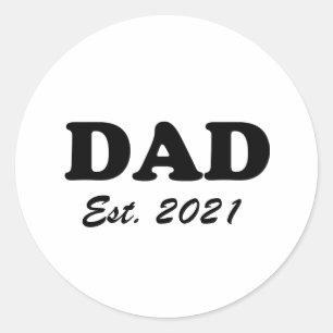 Papa, op maat gemaakte datum, gepersonaliseerd mod ronde sticker