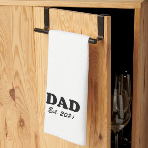 Papa, op maat gemaakte datum, gepersonaliseerd mod theedoek