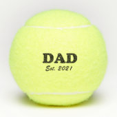 Papa, op maat gemaakte datum, gepersonaliseerd ple tennisballen (Voorkant)
