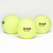 Papa, op maat gemaakte datum, gepersonaliseerd ple tennisballen (Multi)