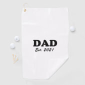Papa op maat gesneden datum wit gepersonaliseerd golfhanddoek (Insitu)