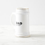 Papa op maat vastgestelde datum moderne typografie bierpul (Voorkant links)