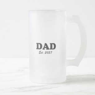 Papa op maat vastgestelde datum moderne typografie matglas bierpul