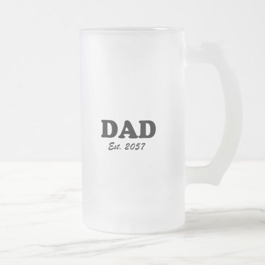 Papa op maat vastgestelde datum moderne typografie matglas bierpul (Rechts)