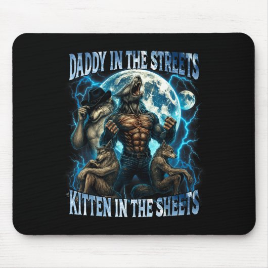 Papa Op Straat Kitten Op De Lakens Grappige Al Muismat (Voorkant)