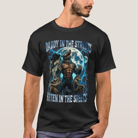 Papa Op Straat Kitten Op De Lakens Grappige Al T-shirt (Voorkant)