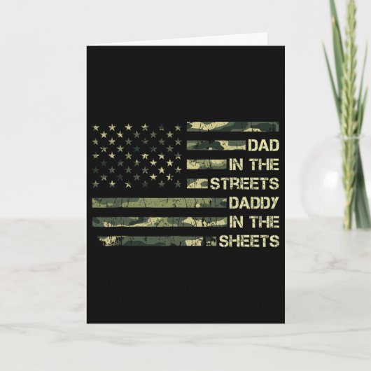 Papa op straat, papa in bed, Vaderdag Kaart (Voorkant)