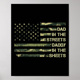 Papa op straat Papa in de lakens Vader &#; s Poster