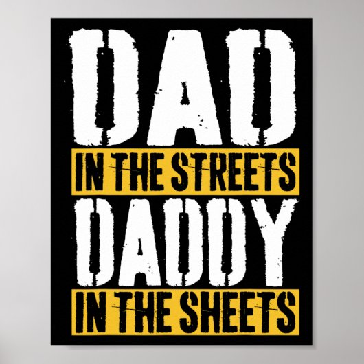 Papa op straat Papa in de lakens Vader &# s Poster (Voorkant)