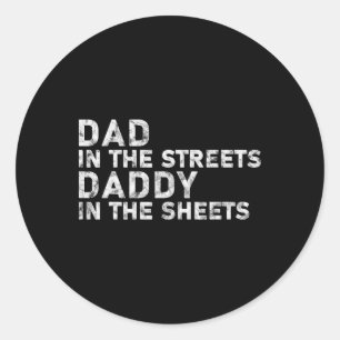 Papa op straat Papa in de lakens Vader &# s Ronde Sticker
