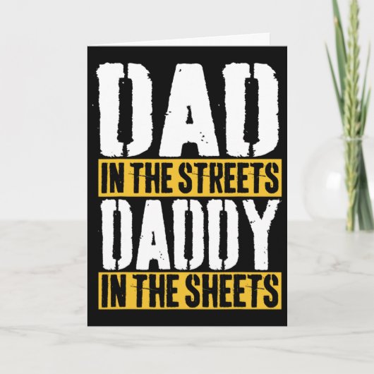 Papa Op Straat Vader Op Bed Vaderdag Kaart (Voorkant)