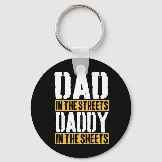 Papa Op Straat Vader Op Bed Vaderdag Sleutelhanger (Voorkant)