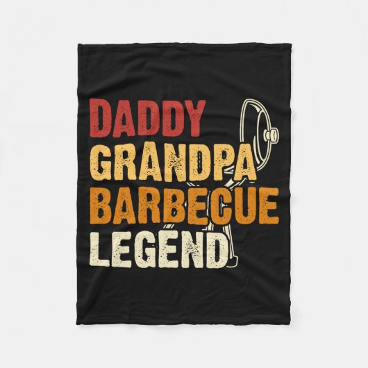Papa Opa Barbecue Legende Bbq Grill Meester Fleece Deken (Voorkant)