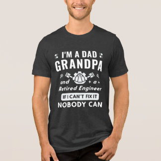 Papa, opa en gepensioneerde ingenieur grappige fix Tri-Blend shirt
