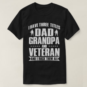 Papa, opa en veteraan Gift voor hem T-shirt